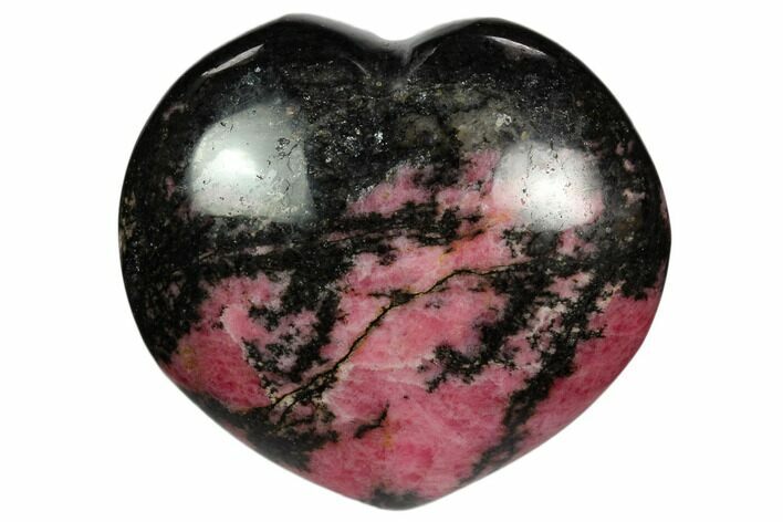 Polished Rhodonite Heart - Madagascar #117352